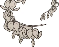 a drawing of a lily of the valley