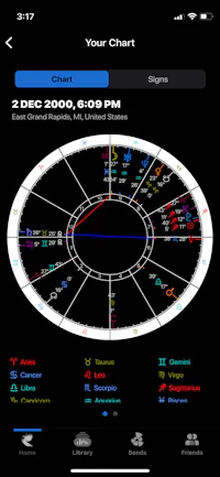 the horoscope app on an iphone screen